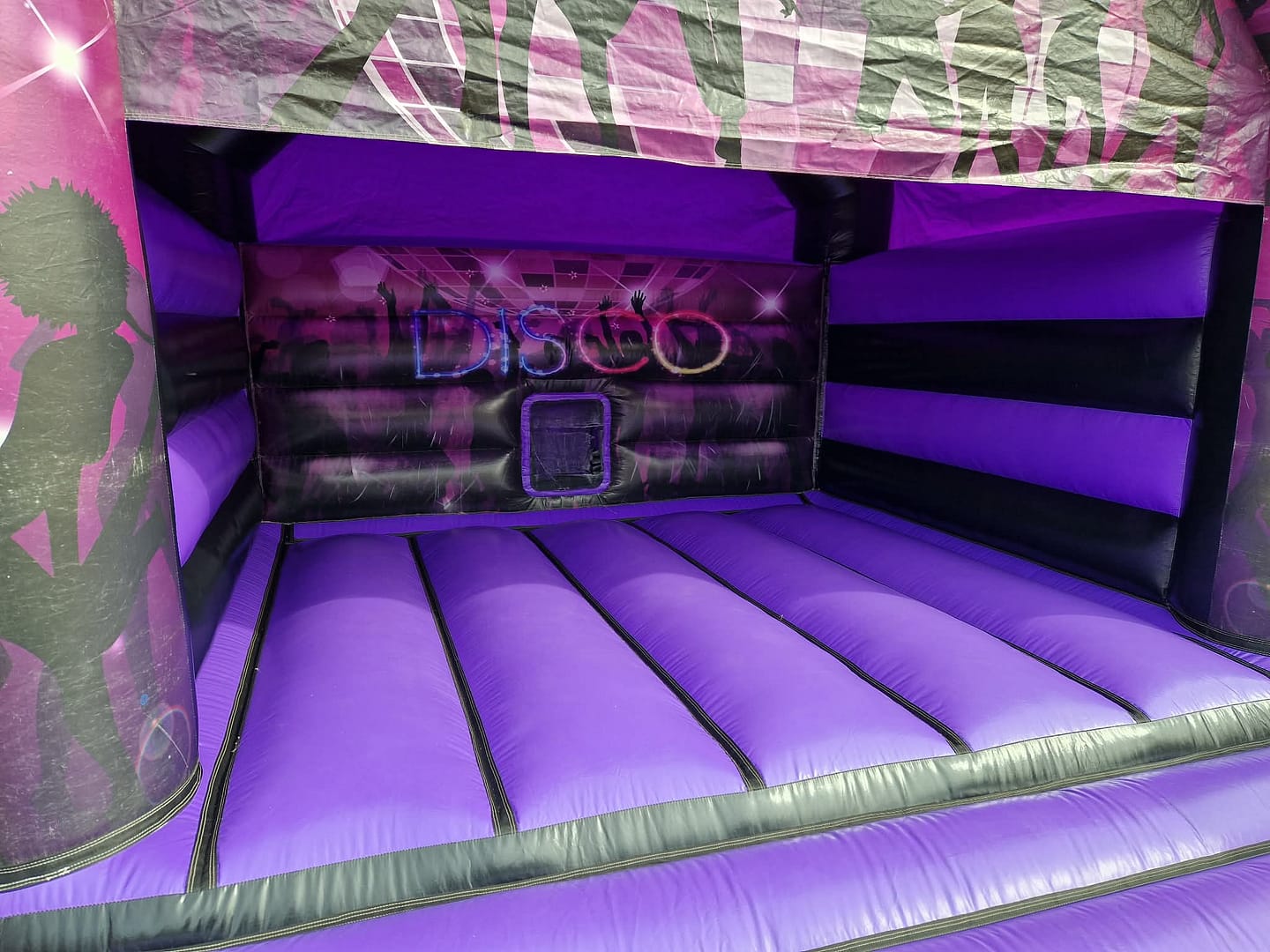 Purple & Black Disco-Themed Adult Bouncy Castle - Image 2